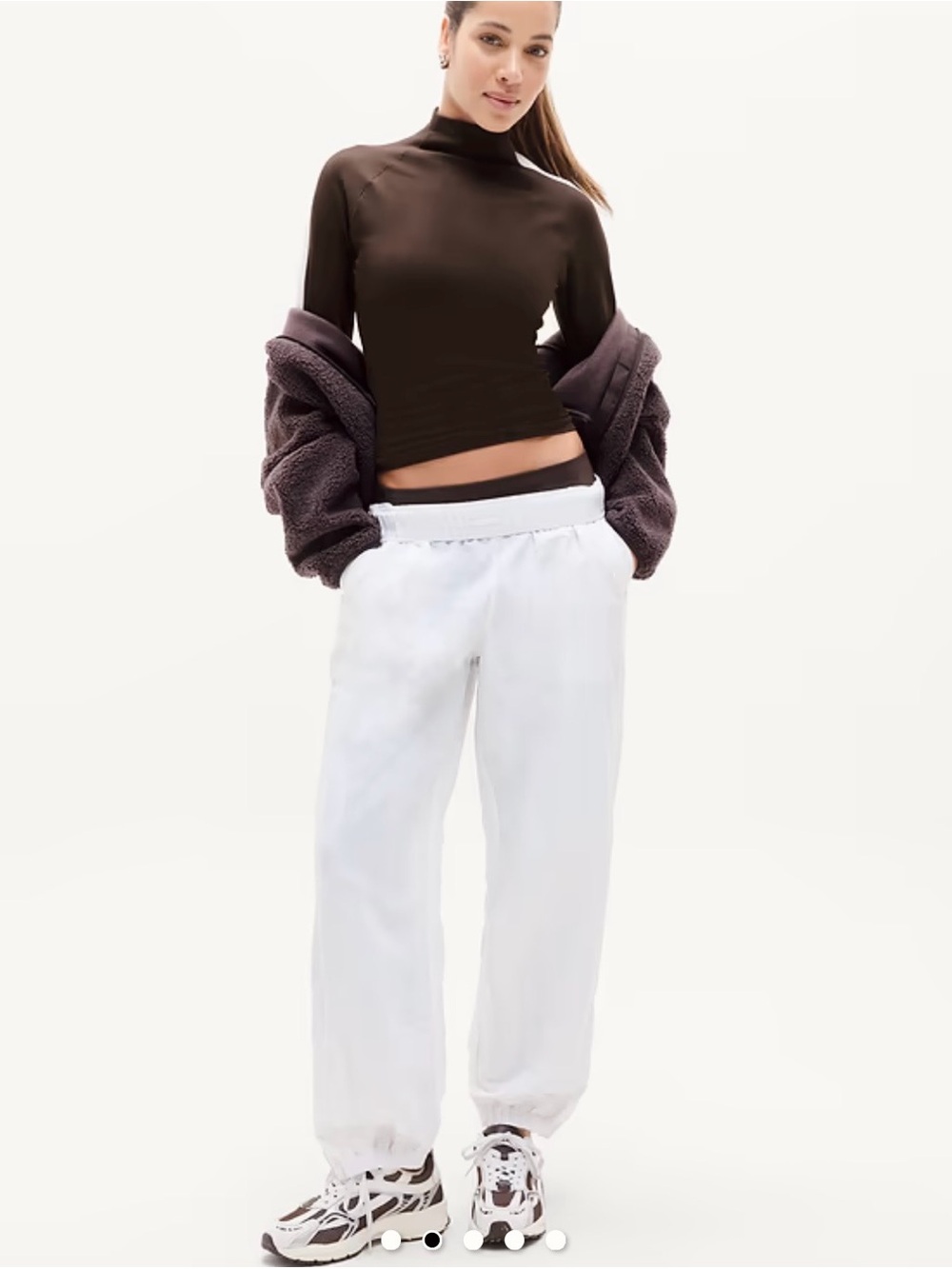 Athleta Women’s Seamless Ribbed Mock Neck Long Sleeve Top